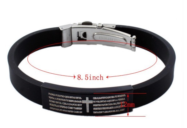 silicone wristband with mental part [SY180]
