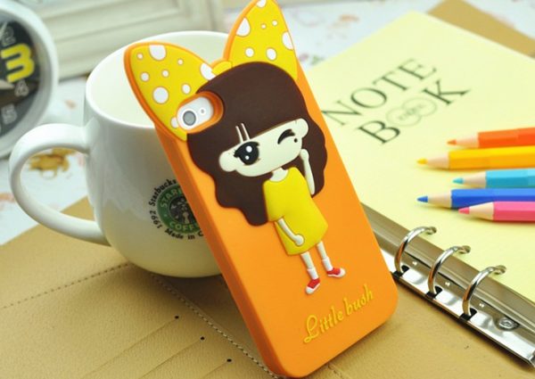 bowknot girl silicone case[SY0020]