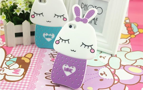 cute rabbit silicone iphone case[SY0097]