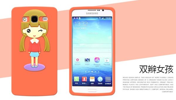 cute girl silicone case for samsung[SY00102]