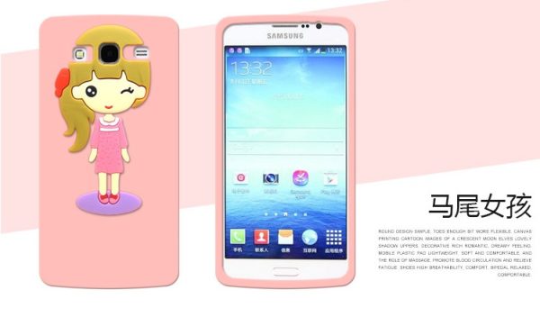 ponytail girl silicone case for samsung[SY00104]