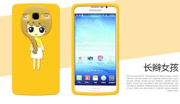 Long hair girl silicone case for samsung[SY00106]