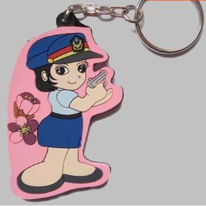 cartoon policewoman Silicone Keychain[SY467]