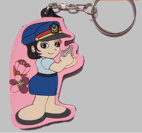 cartoon policewoman Silicone Keychain[SY467]