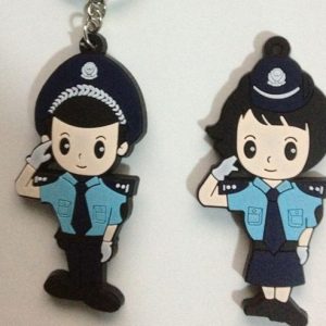 cartoon police Silicone Keychain[SY476]