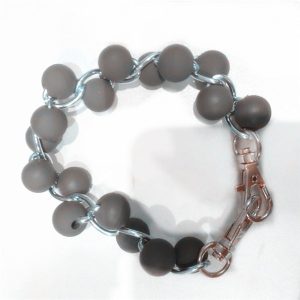 decoration silicon bead style bangle with metal[SY132]