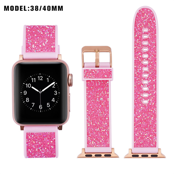 Diamond Apple Watch Band Silicone Strap